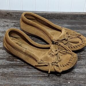 Minnetonka Women's Tan Kitty Driving Moccasins Leather Size 7